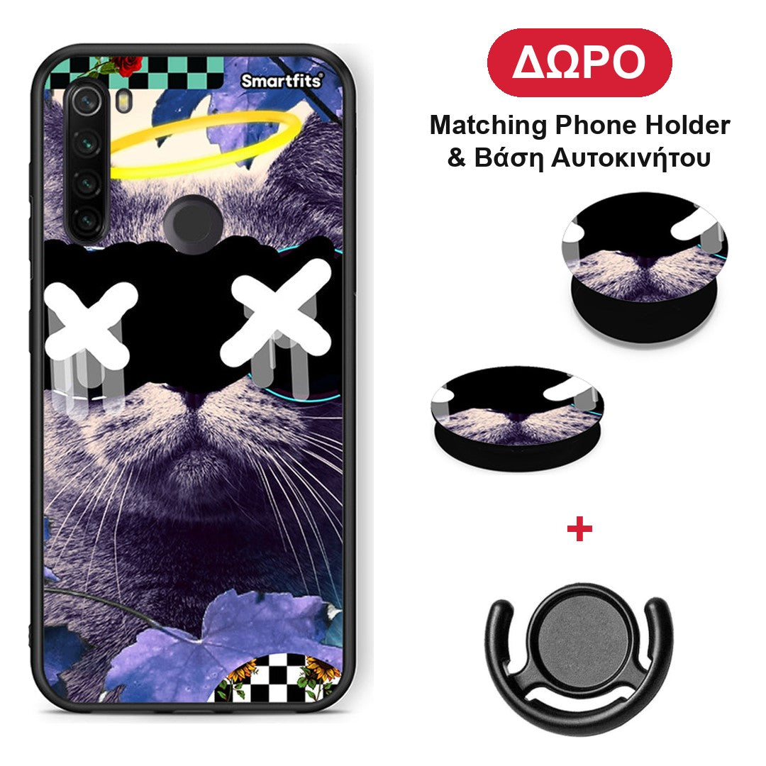 Cat Collage - Xiaomi Redmi Note 8T θήκη + Δώρο Phone Holder & Βάση Αυτοκινήτου