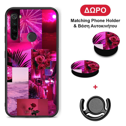 Collage Red Roses - Xiaomi Redmi Note 8T θήκη + Δώρο Phone Holder & Βάση Αυτοκινήτου