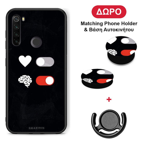 Heart Vs Brain - Xiaomi Redmi Note 8T θήκη + Δώρο Phone Holder & Βάση Αυτοκινήτου