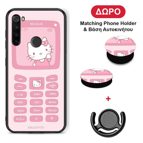 Hello Kitten - Xiaomi Redmi Note 8T θήκη + Δώρο Phone Holder & Βάση Αυτοκινήτου