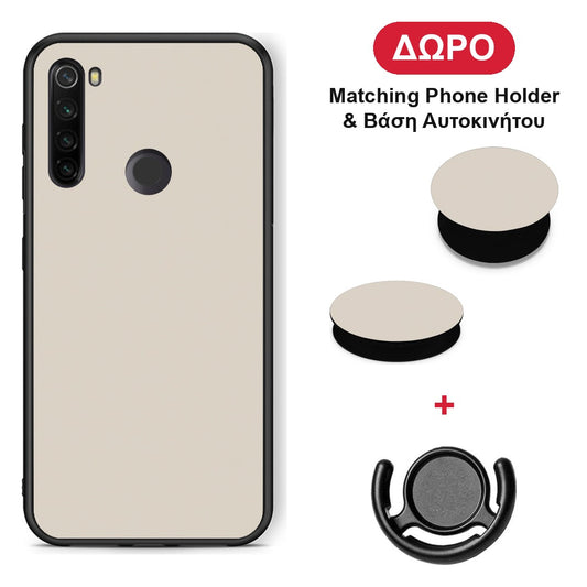 Ivory Beige - Xiaomi Redmi Note 8T θήκη + Δώρο Phone Holder & Βάση Αυτοκινήτου