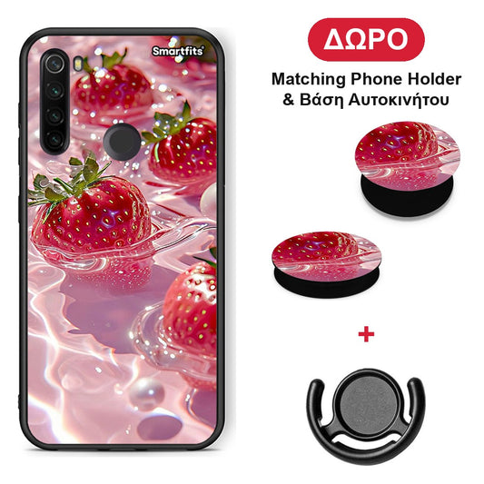Juicy Strawberries - Xiaomi Redmi Note 8T θήκη + Δώρο Phone Holder & Βάση Αυτοκινήτου