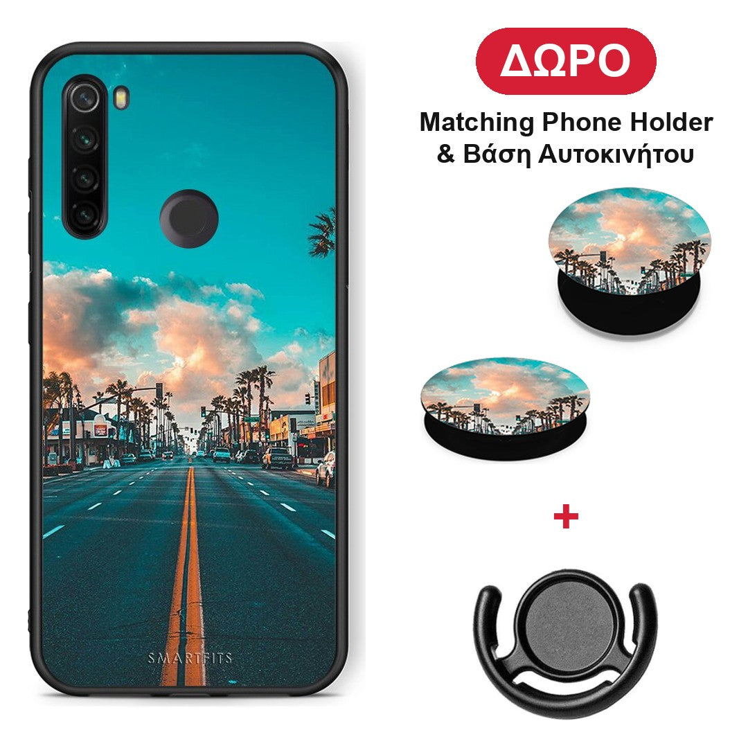 Landscape City - Xiaomi Redmi Note 8T θήκη + Δώρο Phone Holder & Βάση Αυτοκινήτου