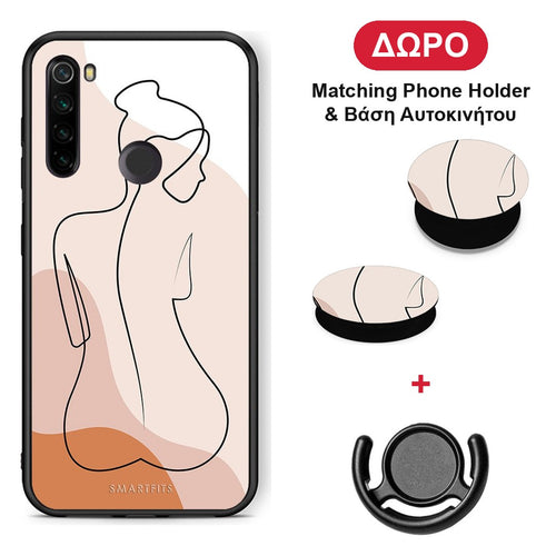 LineArt Woman - Xiaomi Redmi Note 8T θήκη + Δώρο Phone Holder & Βάση Αυτοκινήτου