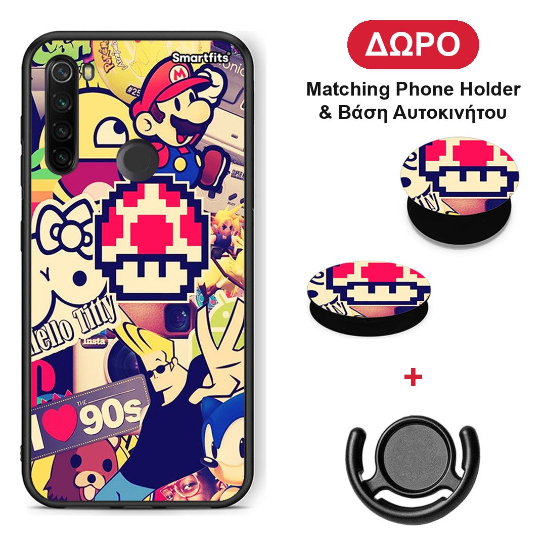Love The 90s - Xiaomi Redmi Note 8T θήκη + Δώρο Phone Holder & Βάση Αυτοκινήτου
