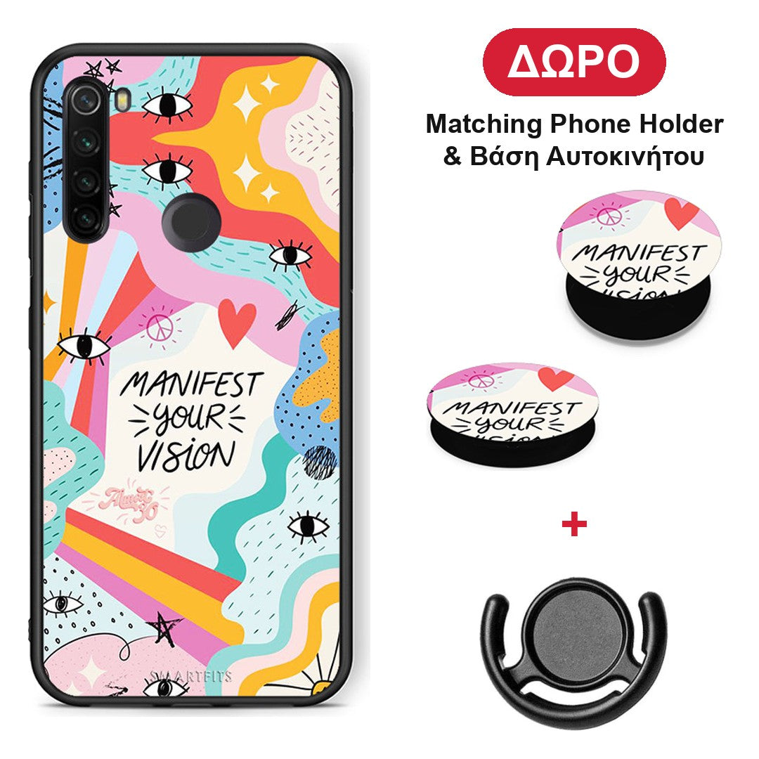Manifest Your Vision - Xiaomi Redmi Note 8T θήκη + Δώρο Phone Holder & Βάση Αυτοκινήτου