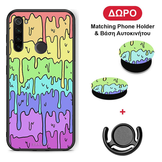 Melting Rainbow - Xiaomi Redmi Note 8T θήκη + Δώρο Phone Holder & Βάση Αυτοκινήτου