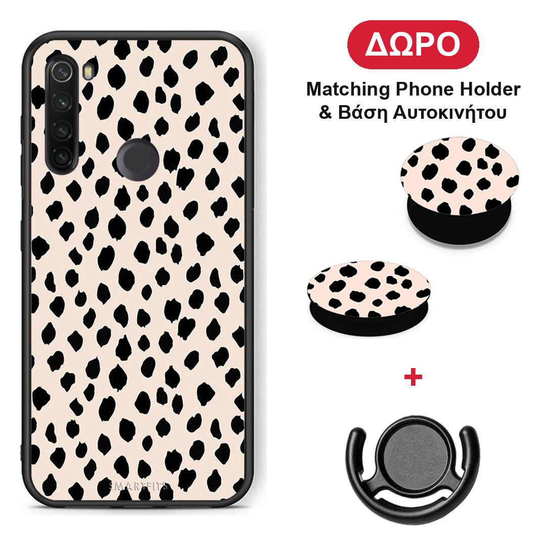 New Polka Dots - Xiaomi Redmi Note 8T θήκη + Δώρο Phone Holder & Βάση Αυτοκινήτου