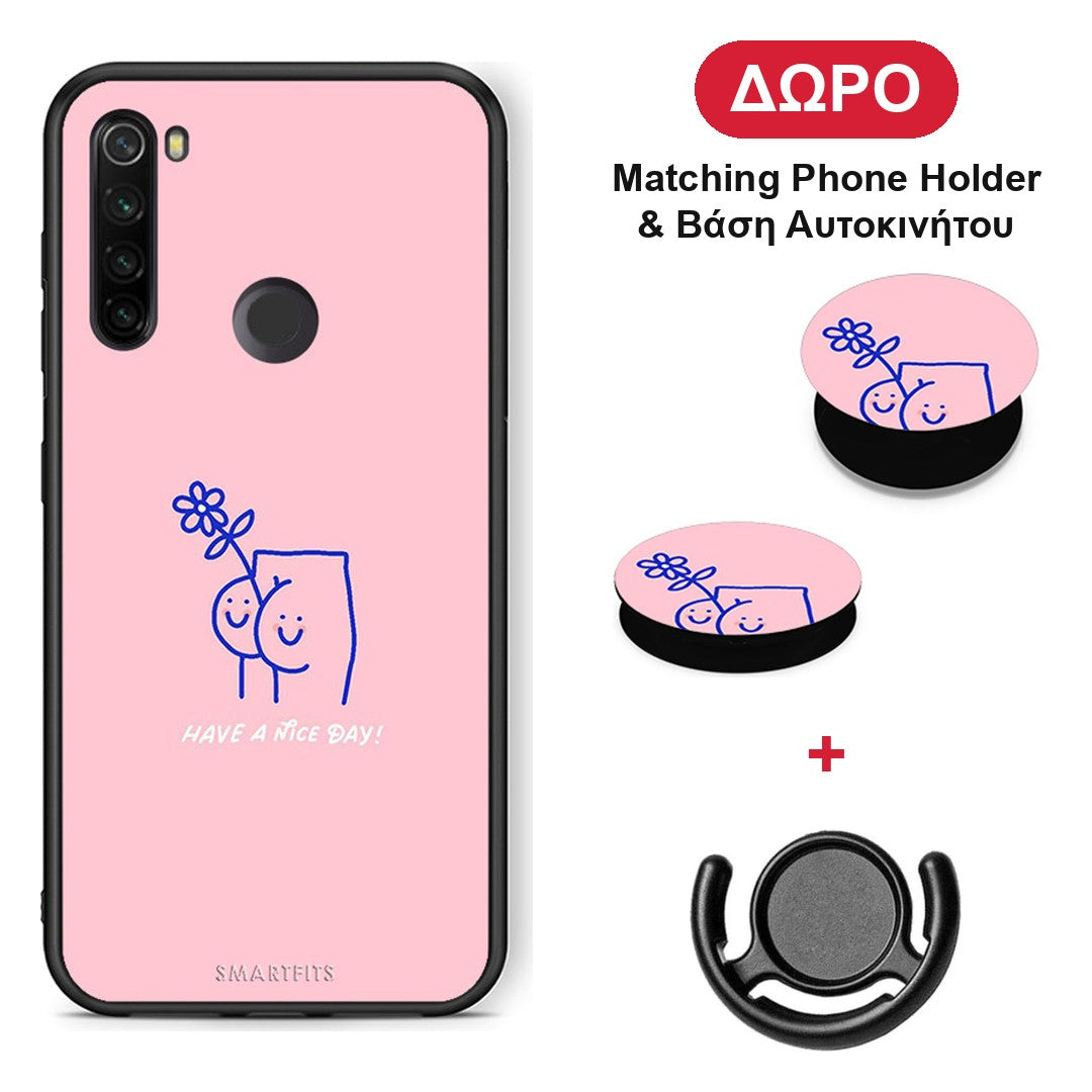 Nice Day - Xiaomi Redmi Note 8T θήκη + Δώρο Phone Holder & Βάση Αυτοκινήτου