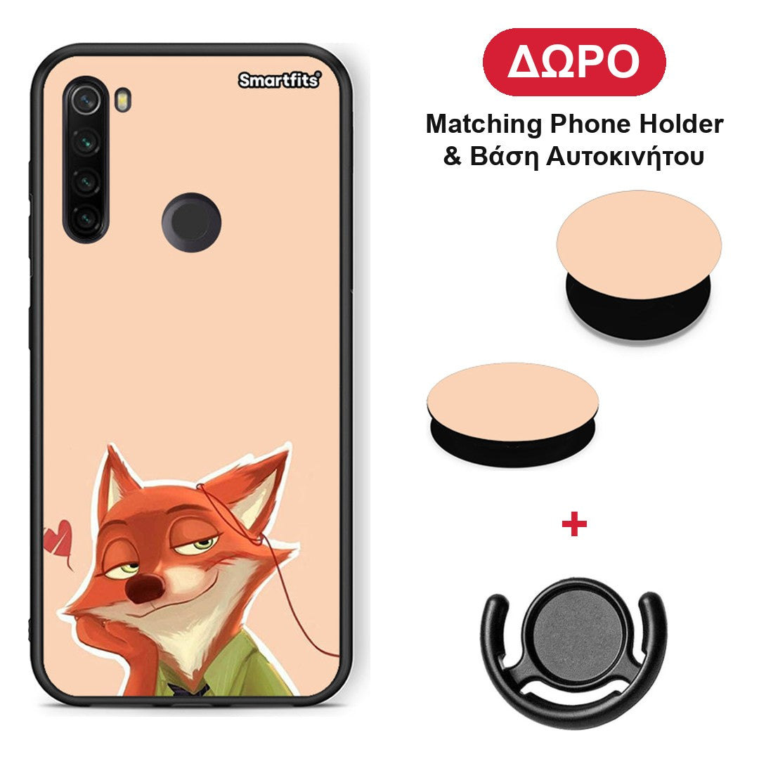 Nick Wilde And Judy Hopps Love 1 - Xiaomi Redmi Note 8T θήκη + Δώρο Phone Holder & Βάση Αυτοκινήτου