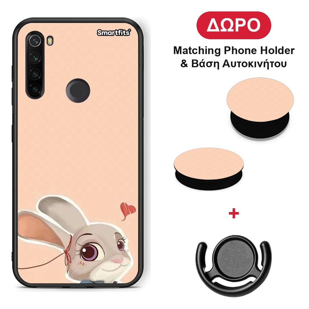 Nick Wilde And Judy Hopps Love 2 - Xiaomi Redmi Note 8T θήκη + Δώρο Phone Holder & Βάση Αυτοκινήτου