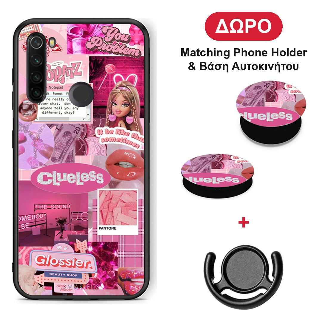 Pink Love - Xiaomi Redmi Note 8T θήκη + Δώρο Phone Holder & Βάση Αυτοκινήτου