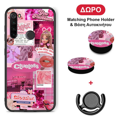 Pink Love - Xiaomi Redmi Note 8T θήκη + Δώρο Phone Holder & Βάση Αυτοκινήτου