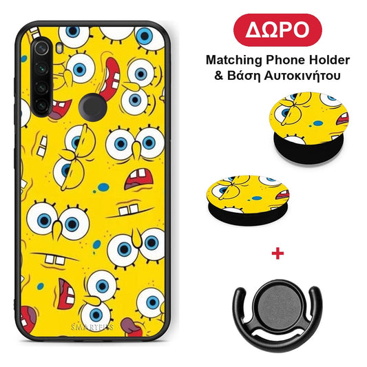 PopArt Sponge - Xiaomi Redmi Note 8T θήκη + Δώρο Phone Holder & Βάση Αυτοκινήτου