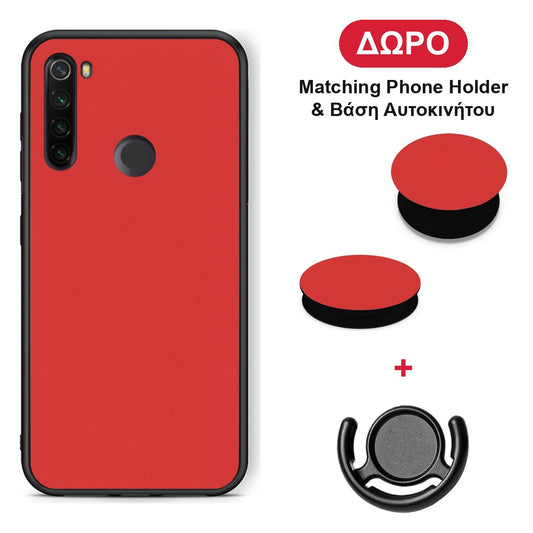 Poppy Red - Xiaomi Redmi Note 8T θήκη + Δώρο Phone Holder & Βάση Αυτοκινήτου