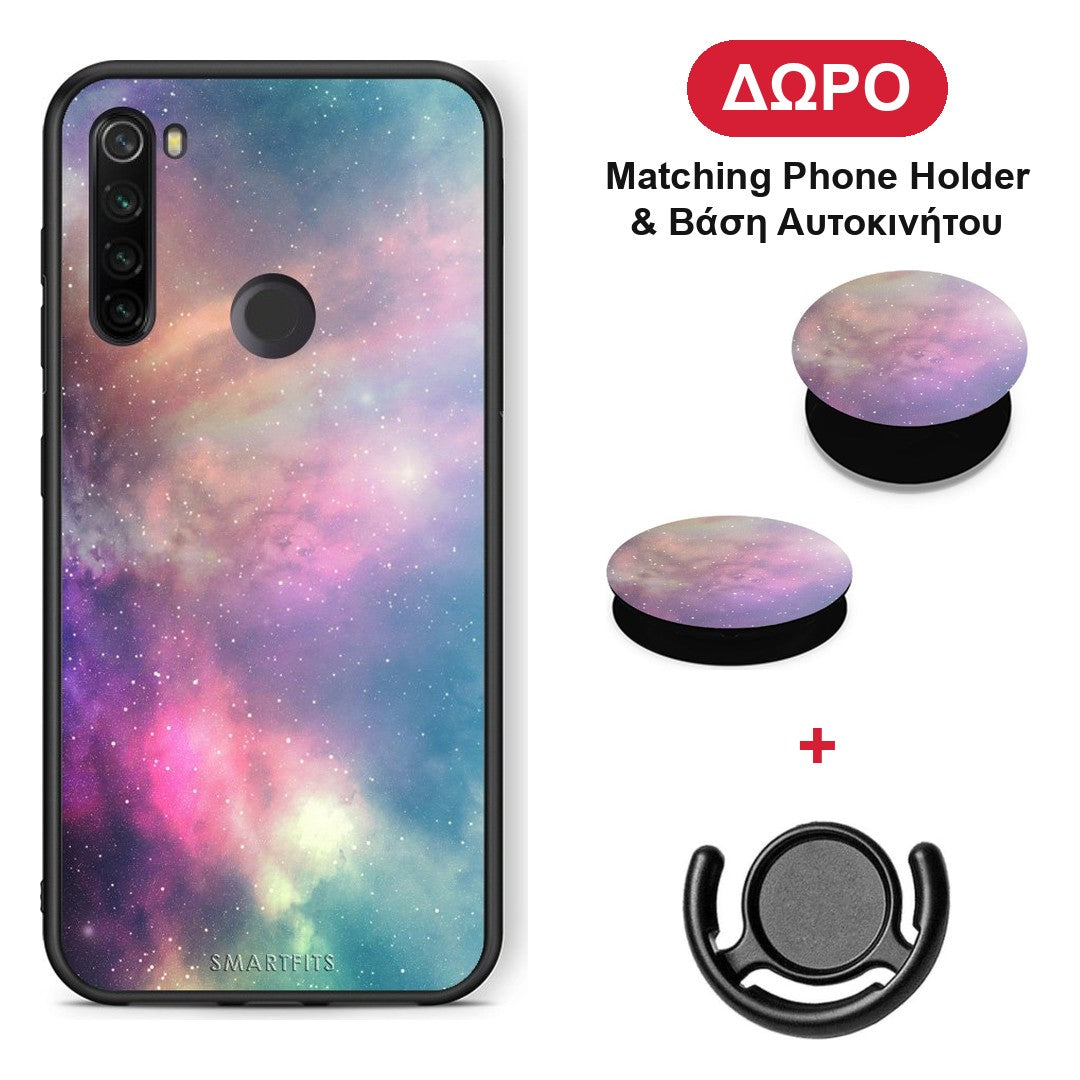 Galactic Rainbow - Xiaomi Redmi Note 8T θήκη + Δώρο Phone Holder & Βάση Αυτοκινήτου