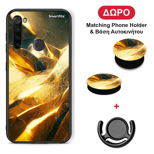 Real Gold - Xiaomi Redmi Note 8T θήκη + Δώρο Phone Holder & Βάση Αυτοκινήτου