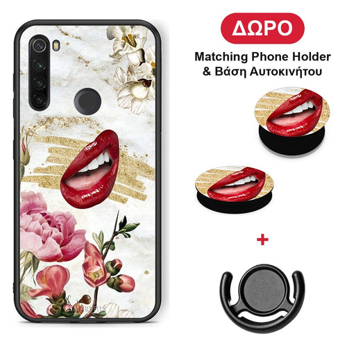 Red Lips - Xiaomi Redmi Note 8T θήκη + Δώρο Phone Holder & Βάση Αυτοκινήτου