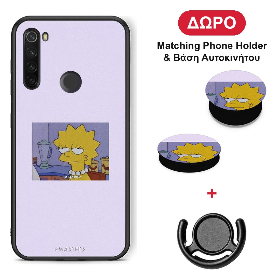 So Happy - Xiaomi Redmi Note 8T θήκη + Δώρο Phone Holder & Βάση Αυτοκινήτου