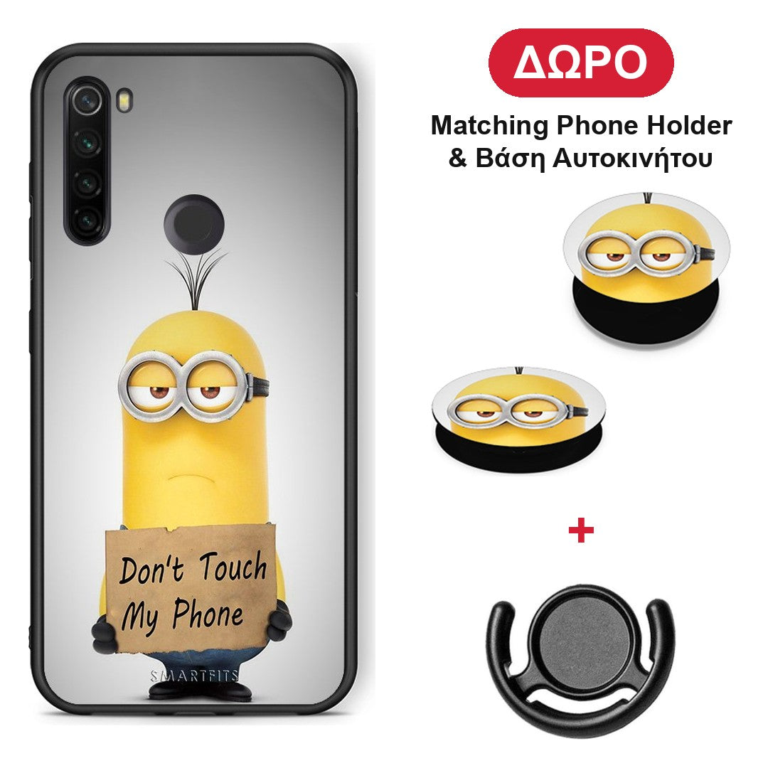 Text Minion - Xiaomi Redmi Note 8T θήκη + Δώρο Phone Holder & Βάση Αυτοκινήτου