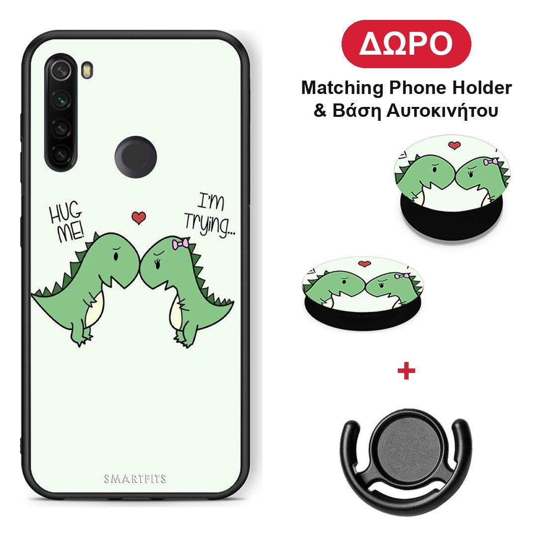 Valentine Rex - Xiaomi Redmi Note 8T θήκη + Δώρο Phone Holder & Βάση Αυτοκινήτου