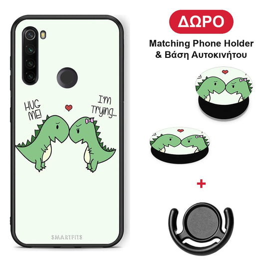 Valentine Rex - Xiaomi Redmi Note 8T θήκη + Δώρο Phone Holder & Βάση Αυτοκινήτου