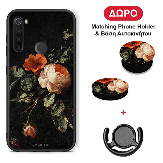 Vintage Roses - Xiaomi Redmi Note 8T θήκη + Δώρο Phone Holder & Βάση Αυτοκινήτου