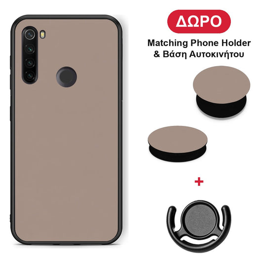 Warm Taupe - Xiaomi Redmi Note 8T θήκη + Δώρο Phone Holder & Βάση Αυτοκινήτου