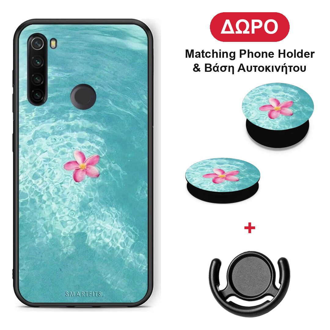 Water Flower - Xiaomi Redmi Note 8T θήκη + Δώρο Phone Holder & Βάση Αυτοκινήτου