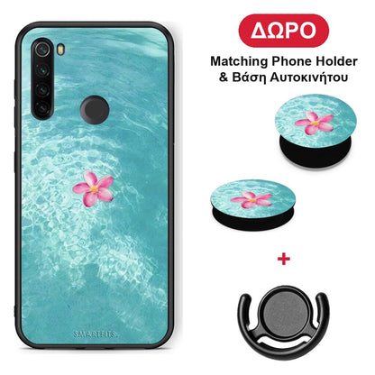 Water Flower - Xiaomi Redmi Note 8T θήκη + Δώρο Phone Holder & Βάση Αυτοκινήτου
