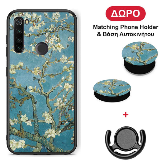 White Blossoms - Xiaomi Redmi Note 8T θήκη + Δώρο Phone Holder & Βάση Αυτοκινήτου