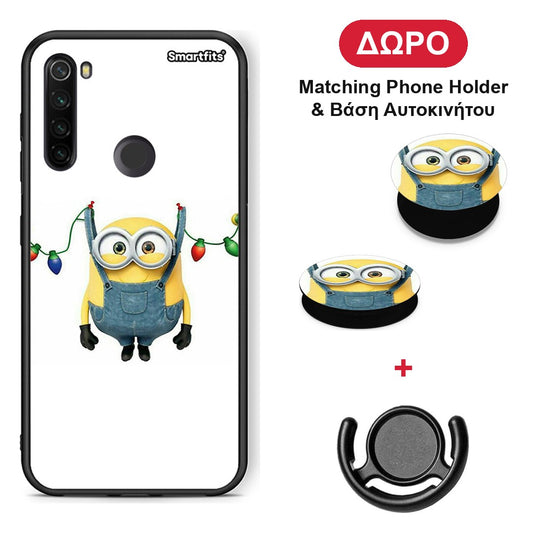 Xmas Minion Lights - Xiaomi Redmi Note 8T θήκη + Δώρο Phone Holder & Βάση Αυτοκινήτου