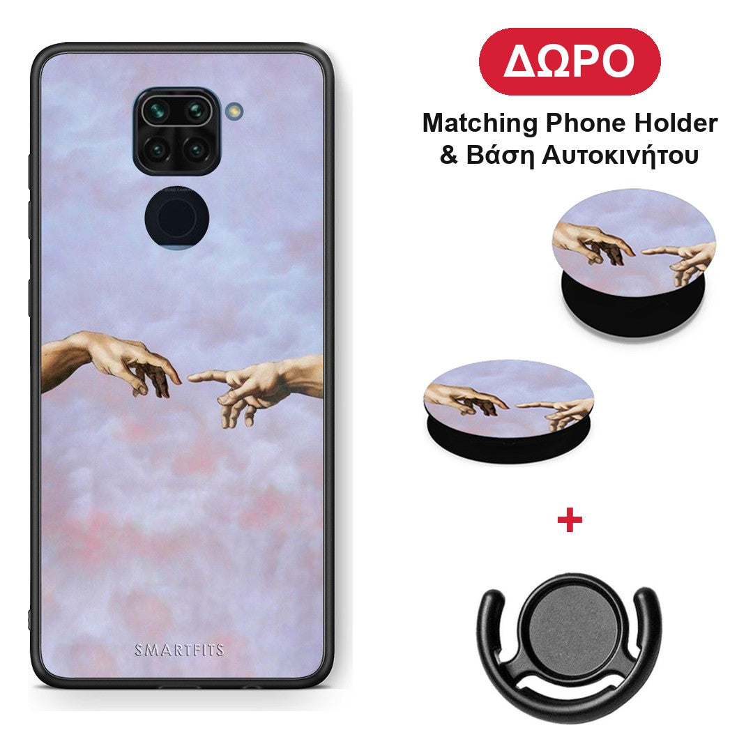 Adam Hand - Xiaomi Redmi Note 9 θήκη + Δώρο Phone Holder & Βάση Αυτοκινήτου
