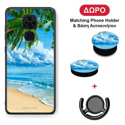 Beautiful Beach - Xiaomi Redmi Note 9 θήκη + Δώρο Phone Holder & Βάση Αυτοκινήτου
