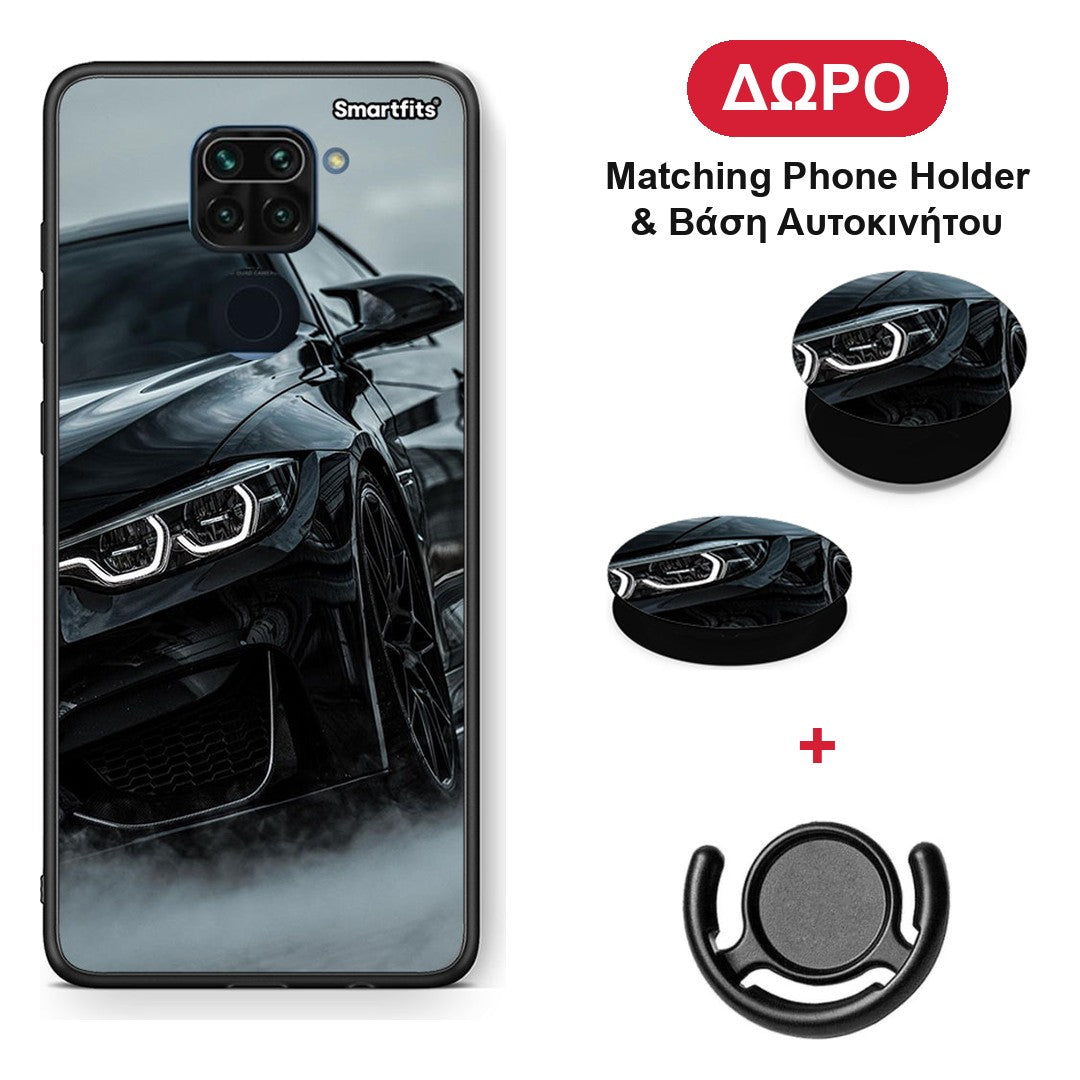 Black BMW - Xiaomi Redmi Note 9 θήκη + Δώρο Phone Holder & Βάση Αυτοκινήτου