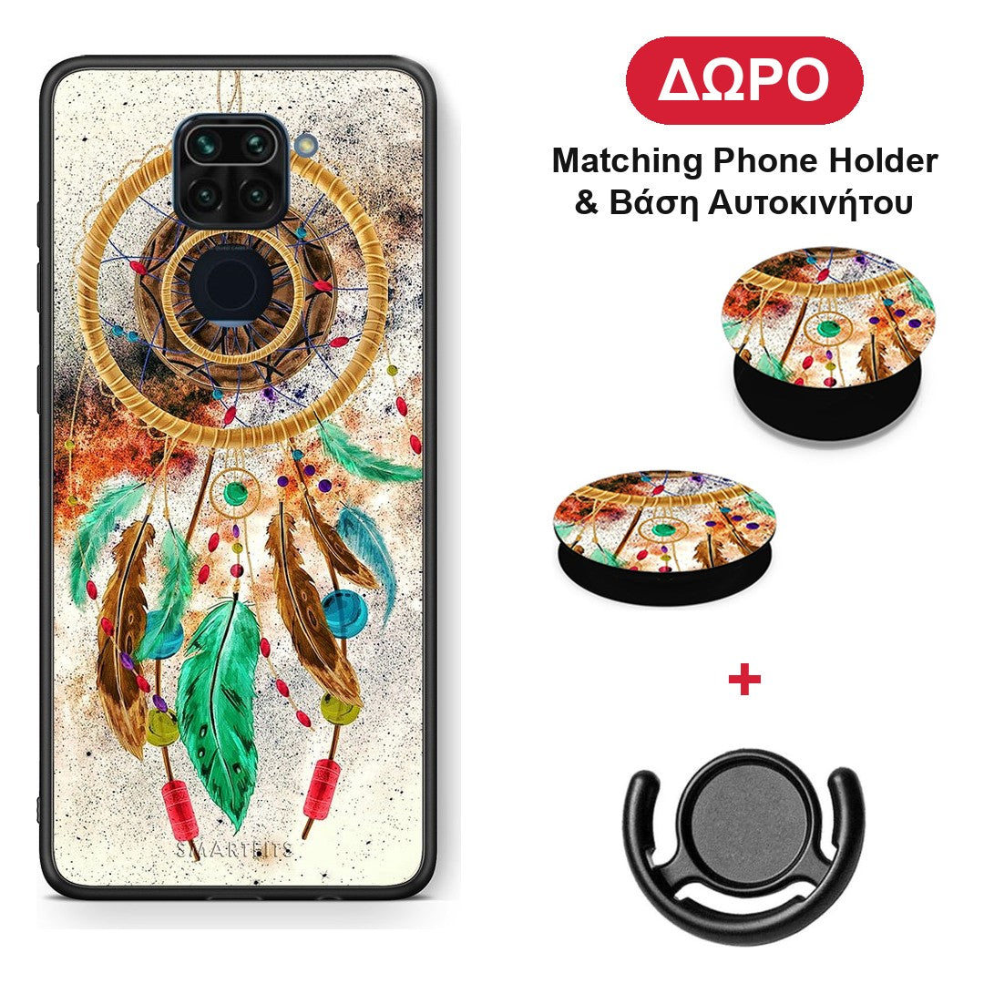 Boho DreamCatcher - Xiaomi Redmi Note 9 θήκη + Δώρο Phone Holder & Βάση Αυτοκινήτου