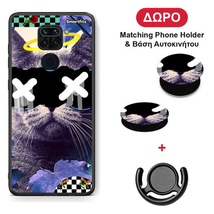 Cat Collage - Xiaomi Redmi Note 9 θήκη + Δώρο Phone Holder & Βάση Αυτοκινήτου