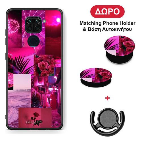 Collage Red Roses - Xiaomi Redmi Note 9 θήκη + Δώρο Phone Holder & Βάση Αυτοκινήτου