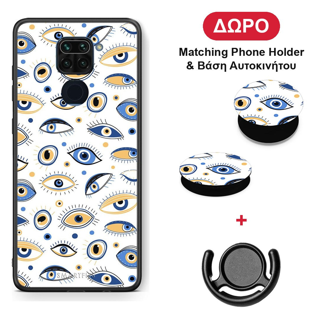 Ftou Ftou - Xiaomi Redmi Note 9 θήκη + Δώρο Phone Holder & Βάση Αυτοκινήτου