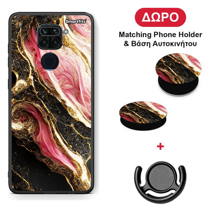 Glamorous Pink Marble - Xiaomi Redmi Note 9 θήκη + Δώρο Phone Holder & Βάση Αυτοκινήτου