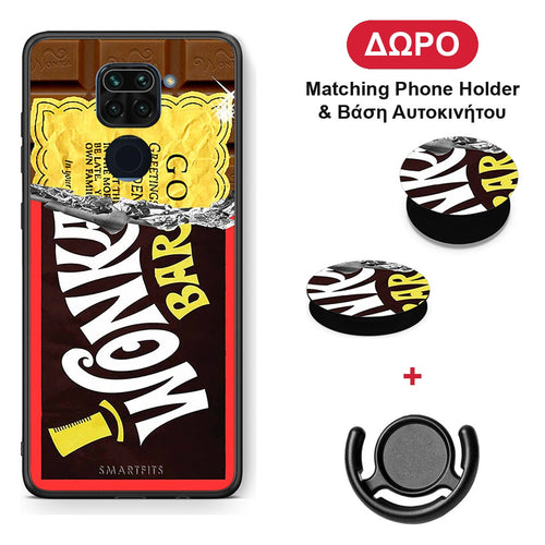 Golden Ticket - Xiaomi Redmi Note 9 θήκη + Δώρο Phone Holder & Βάση Αυτοκινήτου