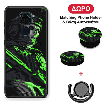Green Soldier - Xiaomi Redmi Note 9 θήκη + Δώρο Phone Holder & Βάση Αυτοκινήτου