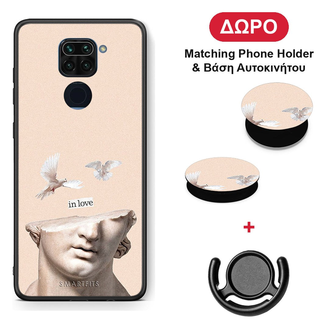 In Love - Xiaomi Redmi Note 9 θήκη + Δώρο Phone Holder & Βάση Αυτοκινήτου