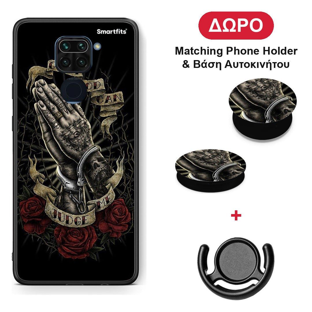 Judge By God - Xiaomi Redmi Note 9 θήκη + Δώρο Phone Holder & Βάση Αυτοκινήτου