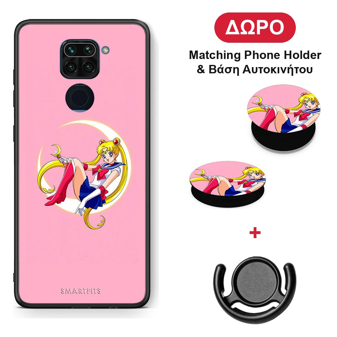 Moon Girl - Xiaomi Redmi Note 9 θήκη + Δώρο Phone Holder & Βάση Αυτοκινήτου