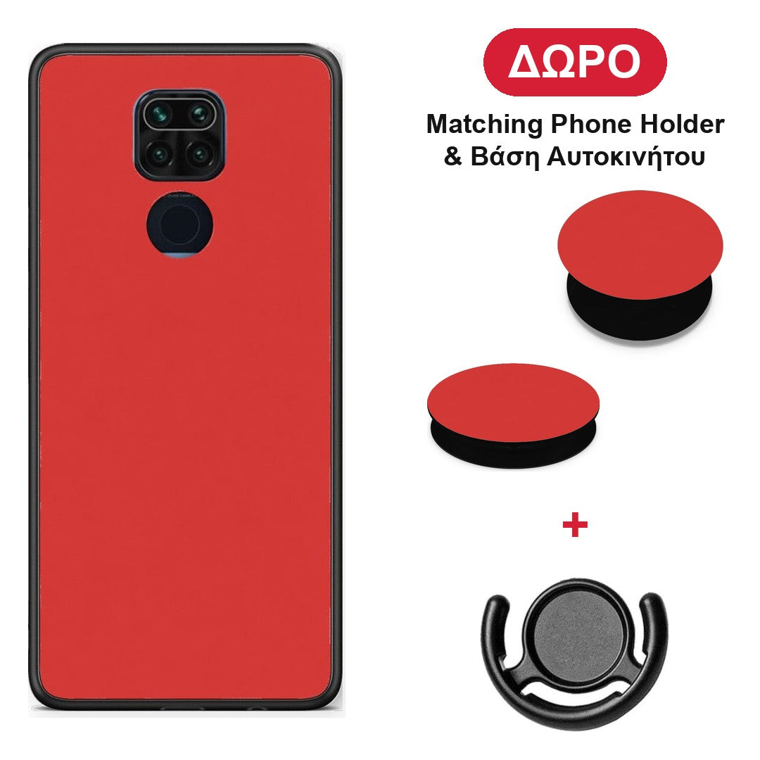 Poppy Red - Xiaomi Redmi Note 9 θήκη + Δώρο Phone Holder & Βάση Αυτοκινήτου