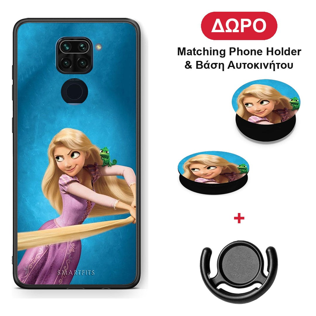Tangled 2 - Xiaomi Redmi Note 9 θήκη + Δώρο Phone Holder & Βάση Αυτοκινήτου