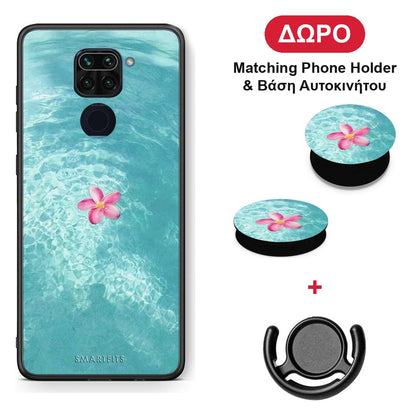 Water Flower - Xiaomi Redmi Note 9 θήκη + Δώρο Phone Holder & Βάση Αυτοκινήτου