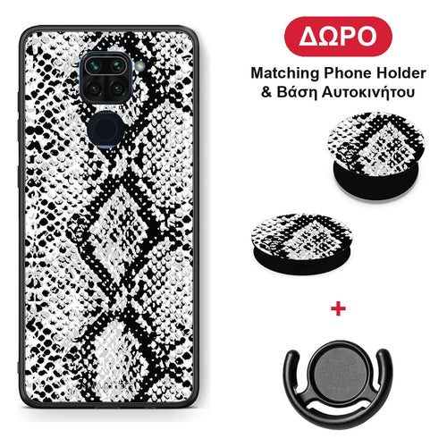 Animal White Snake - Xiaomi Redmi Note 9 θήκη + Δώρο Phone Holder & Βάση Αυτοκινήτου