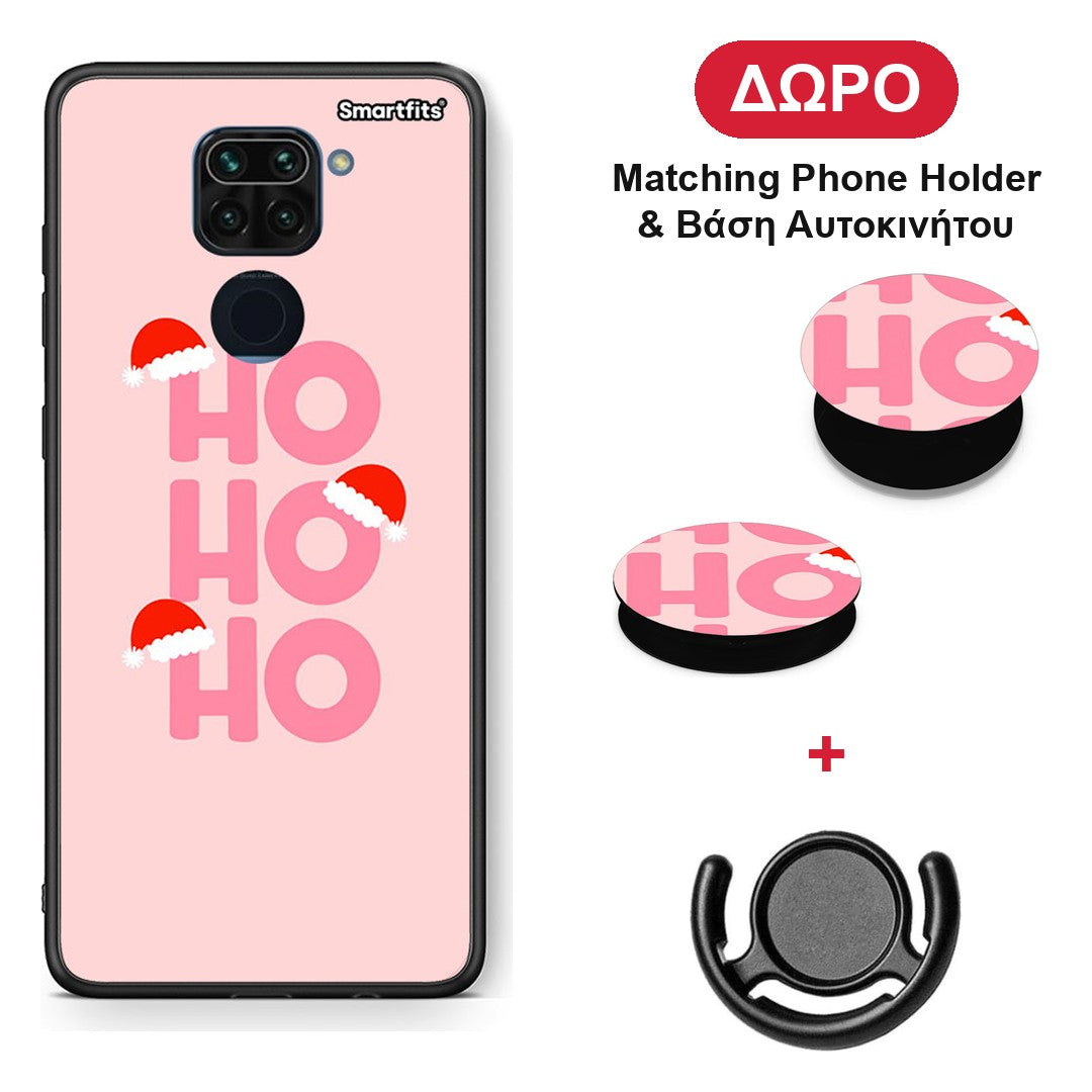 Xmas Ho Ho Ho - Xiaomi Redmi Note 9 θήκη + Δώρο Phone Holder & Βάση Αυτοκινήτου